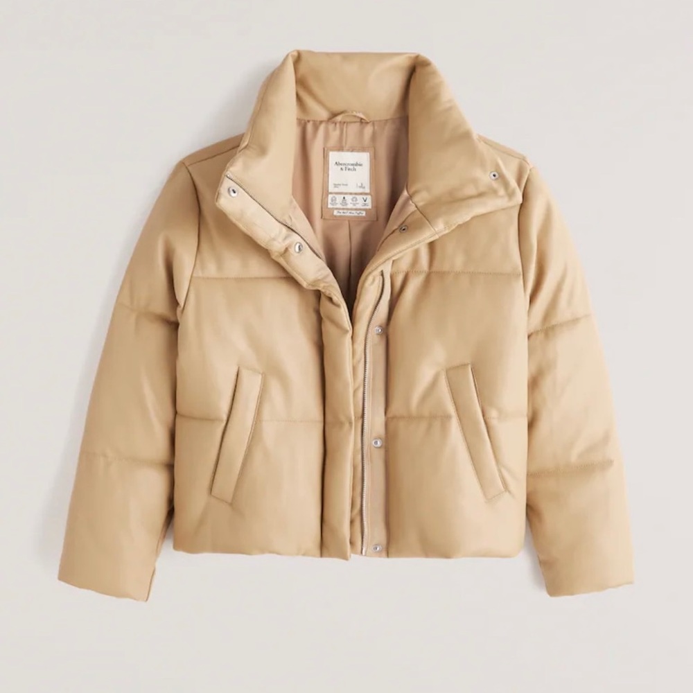 Abercrombie mini leather puffer size M
